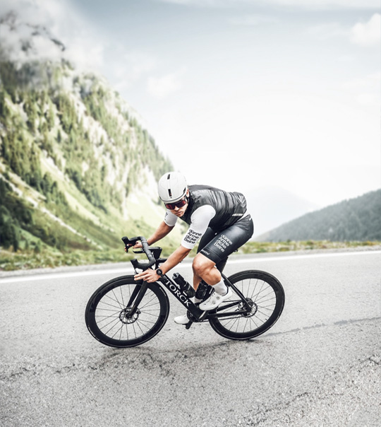 Road bike on the Stelvio Pass